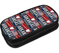 YINGD Pencil Case Arkansas USA State Flag Map Red Blue