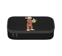YINGD Pencil Case Curious George Anime Stationery Bag Pen Holder Large Capacity Student Use Cute Simple Cosmetic Pouch Unisex A63