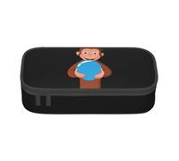 YINGD Pencil case Curious George Anime Stationery Bag Pen Holder Large Capacity Student Use Cute Simple Cosmetic Pouch Unisex qq63e