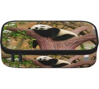 YINGD Pencil Case Large Capacity for Girls Boys Adults Women Organizer School Cute Lovely Panda Print Double Layer Pencil Box Pencil Bag Pencil Pouch with Z