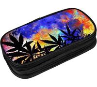 YINGD Pencil Case MarijuanaLeaf Moon