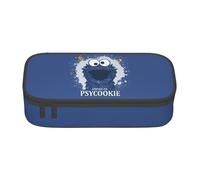 YINGD Pencil case Sesame Street Cookie Monster Anime Stationery Bag Pen Holder Large Capacity for Students Cute Simple Makeup Pouch School Unisex g