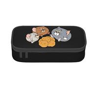YINGD Pencil Case Tom and Jerry Anime Stationery Bag Pen Holder Large Capacity Student Use Cute Simple Cosmetic Pouch Unisex r148