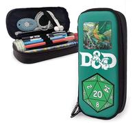 YINGD Pencil Cases Dungeons and Dragons Pencil Case Cosmetic Bag with Double Zipper Multifunctional Pu Leather Portable Pen Pouch P-SYS20297