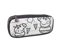 YINGD Peppa Pig Pencil Case Compact Leather Pen Holder for Travel & Work Supplies