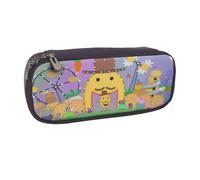 YINGD Peppa Pig Pencil Case Durable PU Leather Zip Pouch for Organization