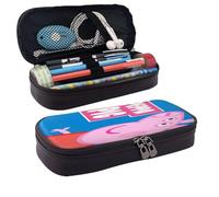 YINGD Peppa Pig Pencil Case Multi-Purpose Brown PU Leather Organizer for Various Items