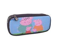 YINGD Peppa Pig Pencil Case Spacious PU Leather Holder with Zipper for Easy Access