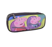 YINGD Peppa Pig Pencil Case Travel-Friendly Leather Pen Case for Protection