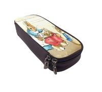 YINGD Peter Rabbit Pencil Case Durable Brown PU Leather Case with Interior Pockets
