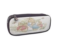 YINGD Peter Rabbit Pencil Case Durable Leather Pen Organizer with Elastic Bands & Zipper