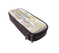 YINGD Peter Rabbit Pencil Case Elegant Brown PU Leather Holder for Daily Essentials