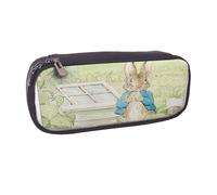 YINGD Peter Rabbit Pencil Case Elegant PU Leather Bag with Multi-Compartment Storage