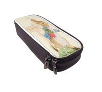 YINGD Peter Rabbit Pencil Case Premium PU Leather Pen Bag with Secure Zipper & Pockets