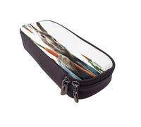 YINGD Peter Rabbit Pencil Case Spacious Brown Leather Pen Case with Secure Closure