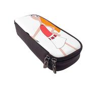 YINGD Phineas and Ferb Pencil Case Premium Brown Leather Pen Case with Zipper & Inner Compartments