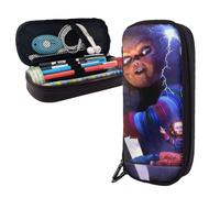 YINGD Play Child Chucky Pencil Case Brown Leather Pen Bag Student Stationery EEN