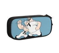 YINGD Popeye The Sailor Pencil Case for Minimalist Users - Slim Profile with 2 Zipper Pockets & Pen Loops (Water-Resistant)