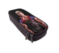 YINGD Popeye The Sailor Pencil Case PU Leather Zippered Pouch with Elastic Loops for Secure Stationery Storage