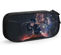 YINGD Portable Stylish Pencil Case Sword_Art_Online Leisure Zipper Pen Marker Holder Pouch Box Makeup Bag Pen Bag for School Student-Black SAOE