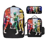 YINGD Power Rangers The Animated Series Backpack Academic Universe Set Complete Cosmic Bookbag with Space Kit