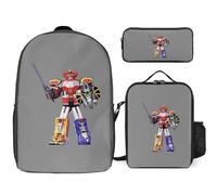 YINGD Power Rangers The Animated Series Backpack School Constellation Set Three Piece Star Map Combo