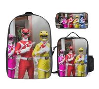 YINGD Power Rangers The Animated Series Backpack School Cosmic Set Three Piece Galactic Combo