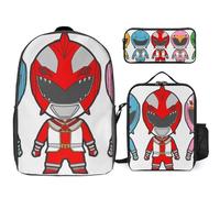 YINGD Power Rangers The Animated Series Backpack School Discoverer Set Three Piece Exploration Combo