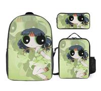 YINGD Powerpuff Girls Z Backpack School Visionary Set Forward-Thinking Three Piece Combo
