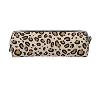 YINGD Pu Leather Pencil Bag Pen Case Leopard-Print-Natural-Hunting Students Stationery Pouch Pencil Holder Desk Organizer
