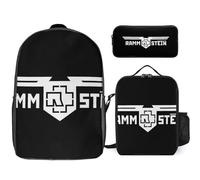YINGD Rammstein Backpack 3 Piece Collection Spacious Bookbag Snack Tote and Pen Organizer
