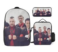 YINGD Rammstein Backpack and Lunch Tote Combo with Pencil Case Lightweight for School or Office