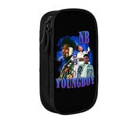 YINGD Rap YoungBoy Never Broke Again Sing Pencil Case Large Capacity Double-Layer Pen Bag School Stationery Pouch Organizer Office Supplies Pencase for Kids