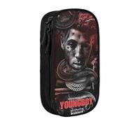 YINGD Rapper YoungBoy Never Broke Again Pencil Case Large Capacity Double-Layer Pen Bag School Stationery Pouch Organizer Office Supplies Pencase for Kids A