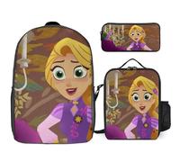 YINGD Rapunzel's Tangled Adventure Backpack Bright Future Set Inspirational Bookbag with Smart Nutrition Pack