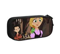 YINGD Rapunzel's Tangled Adventure Pencil Case for Teachers & Students - Double Zipper + 3 Mesh Pockets, Easy Hand Wash Design