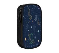 YINGD Rebels of The Cosmos Pencil Case Large Capacity Storage - 2 Zipper Pockets for Art Tools, Toiletries, Tech Gadgets