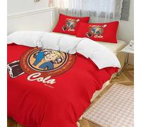 YINGD Red Nuka Cola Ice Cold Fallout Comforter Set Soft 3 Pcs Twin Bedding Sets Thicken for All Season