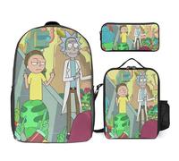 YINGD Rick and Morty Season Backpack Success Pack Complete School System with Organized Stationery Hub