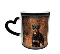 YINGD Rottweiler Color Changing Mug in The Sky Ceramic Heat Sensitive Cup Latte Mugs Heat Sensitive Design for Gifts Office Personalized Idea 12 Oz