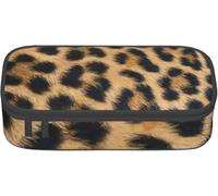 YINGD Rough Leopard Print Printed Durable Pencil Pouch Stationery Case with Zipper Compartment Large Capacity Portable Pencil Case
