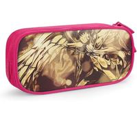 YINGD Sagittarius Saint Seiya Leather Pencil Pouch Portable Large Capacity Double Zipper Pencil Case for Office School Travel-Pink SAOE