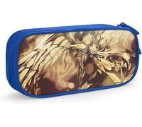 YINGD Sagittarius Saint Seiya Leather Pencil Pouch Portable Large Capacity Double Zipper Pencil Case for Office School Travel-Blue SAOE
