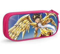 YINGD Sagittarius Saint Seiya Pencil Case D Custom Printing Large Capacity Double Zipper Pencil Pouch for Office School Travel-Pink SAOE
