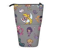 YINGD Sailor Moon 3 Pencil Case Expandable Peanuts Organizer Bags Retractable Cute Large Capacity Boy Girl Stationery Pouch Lightweight for School Office ci61