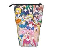 YINGD Sailor Moon Student Pencil Case Retractable Cute Large Capacity Stationery Storage Lightweight - Anime Characters