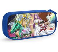 YINGD Saint Seiya Anime Pencil Pouch D Custom Printing Large Capacity Double Zipper Pencil Case for Office School Travel-Blue SAOE