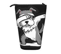 YINGD Schnauzer Dog Pattern Pencil case Expandable Peanuts Pencil case Retractable Cute Large Capacity Stationery Stands Lightweight for Students Children Working Adults Anime
