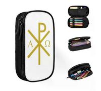 YINGD Sign of Christ, Chi Rho, Christogram Pencil Cases Big Capacity Organizer Pen Box Storage Pouch for Boys Girls Students Stationery