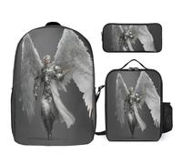 YINGD Silver Wing Warriors Backpack School Cosmic Set Three Piece Galactic Combo
